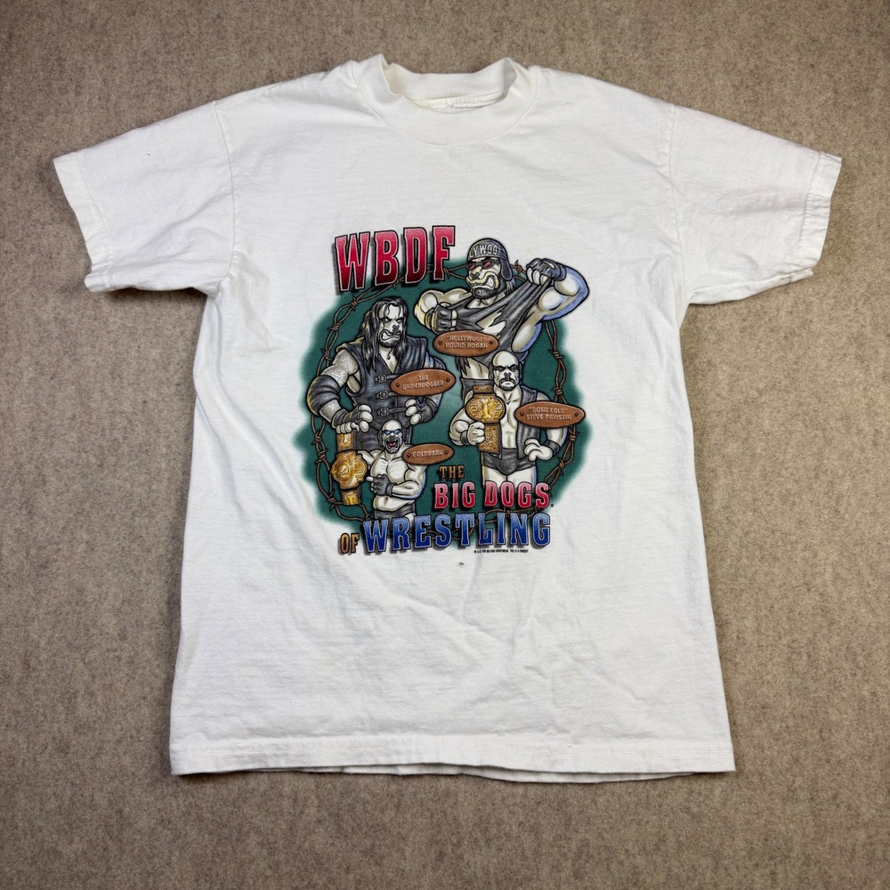 Vintage 1998 Big Dog Sportswear Wrestling Parody T-Shirt White Small WBDF Hogan